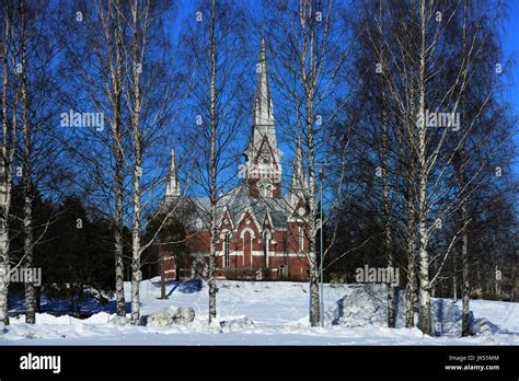 Lutheran Church Of Neo Gothic Architecture In Joensuu Finland Stock