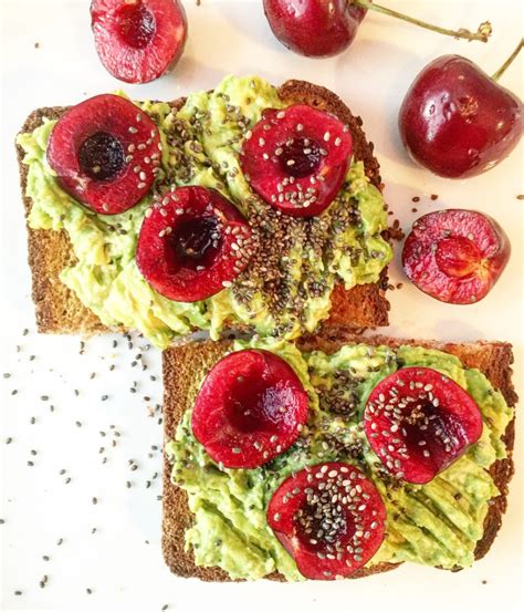 Avocado Toast With Cherries Slice Of Jess