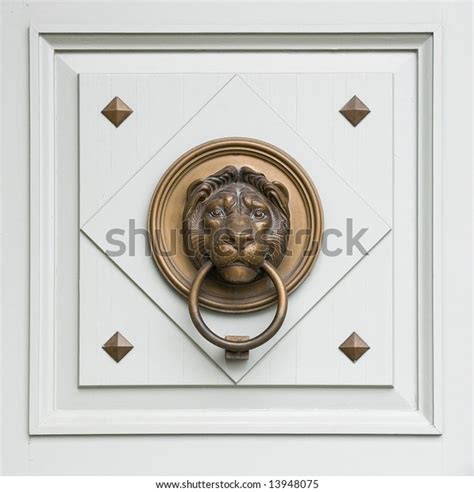 Renaissance Lionhead Knocker Door Hungarian Palace Stock Photo 13948075