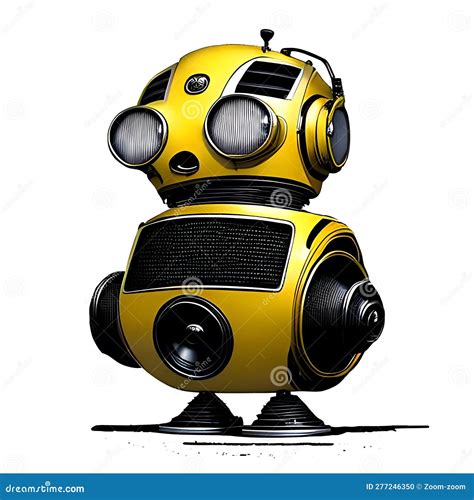 Bashful Yellow Robot Stock Illustration Illustration Of Machine