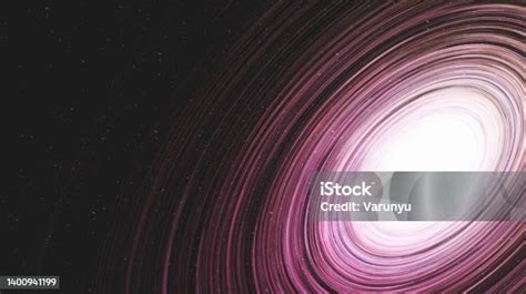 Pink Black Hole On Galaxy Backgroundplanet And Physics Concept Design Vector Illustration Stock