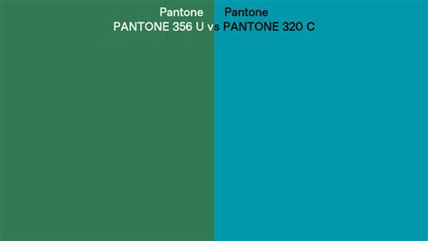 Pantone 356 U Vs PANTONE 320 C Side By Side Comparison