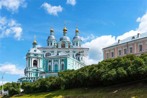 The Cathedral Church of the Assumption in Smolensk, Russia. Stock Photo - Image of city, blue ...