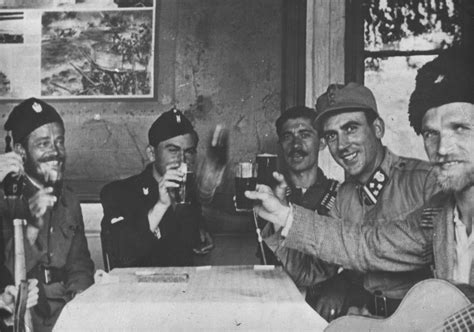 Ustase Fascists Share Drink with Serbian Chetniks in Croatia, 1942 ...