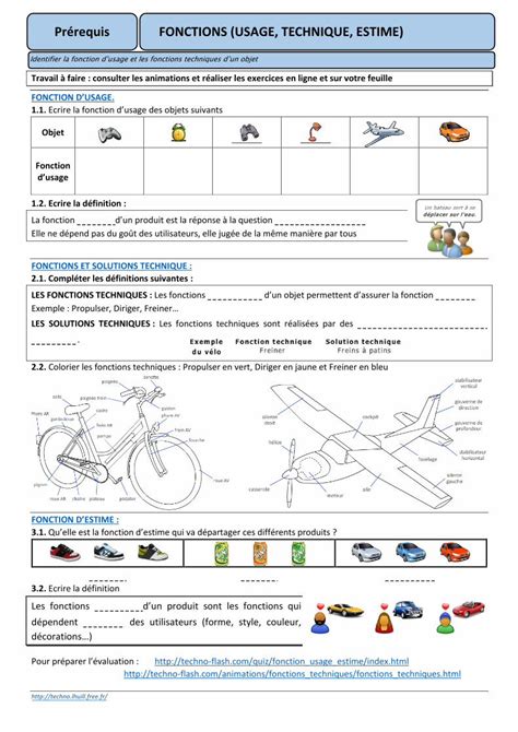 PDF Prérequis FONCTIONS USAGE TECHNIQUE ESTIME DOKUMEN TIPS