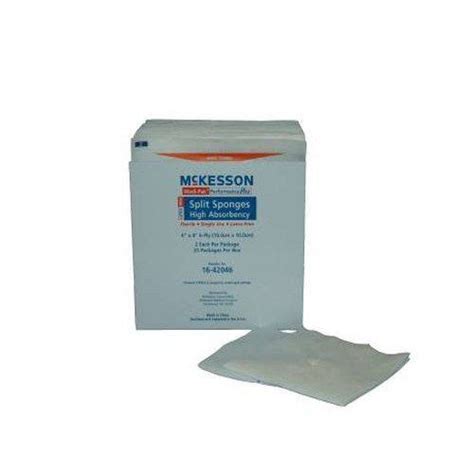 Mckesson Performance Plus Gauze Drain Split Sponge 6ply Sterile 4x4