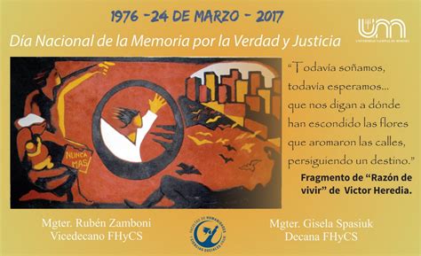 Día Nacional De La Memoria Por La Verdad Y La Justicia Facultad De