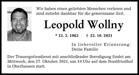 Traueranzeigen von Leopold Wollny Allgäuer Zeitung