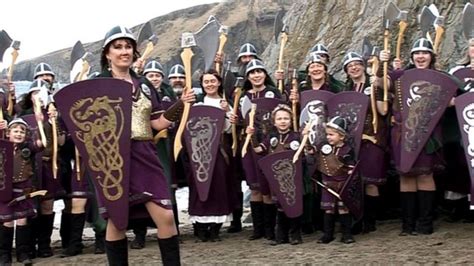 Female Viking Lesley Simpson Makes Shetland History Bbc News