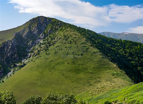 Green Mountain Peak Slope Bright Sky Picture And HD Photos | Free Download On Lovepik