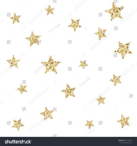 Seamless Pattern Gold Glitter Textured Stars Stock Vector Royalty Free