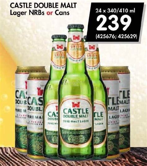 CASTLE Double Malt Lager NRBS Or Cans 24 X 340 410ml Offer At Makros