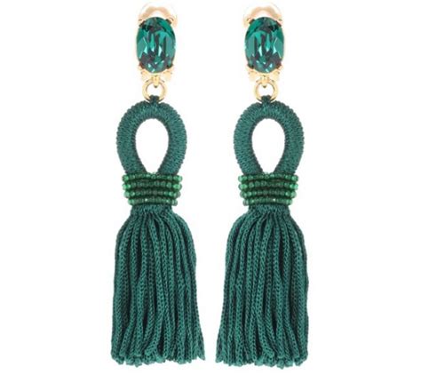 Boucles Doreilles Pompon Vertes Oscar De La Renta On Veut Des