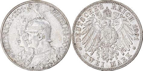 German States 2 Mark 1901 A Coin PRUSSIA Wilhelm II Berlin AU 50 53