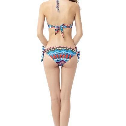 Womens Halter Bikini Set Boho Aztec Pattern Swimwear Bohemian Swimsuit For Summer On Luulla