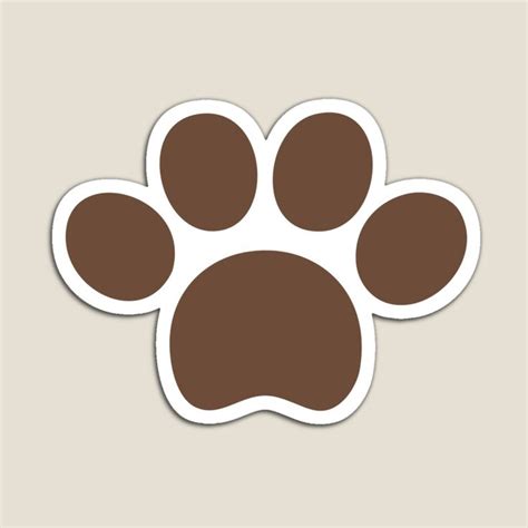 Dog Paw Print Brown On White Magnet By Cultradesign Dog Paw Print