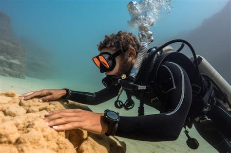 Premium AI Image Shot Of An Instructor Assisting A Male Scuba Diver