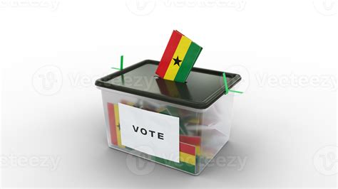 Elections In Ghana Ballot Paper Printed In Ghanaian Flag Colors In