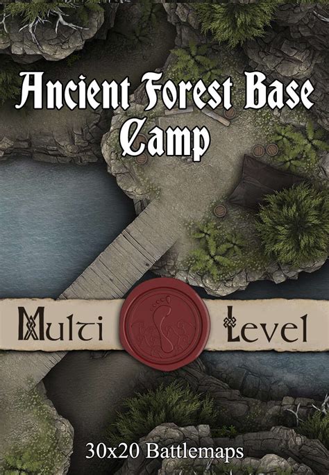 X Multi Level Battlemap Ancient Forest Base Camp Seafoot Games