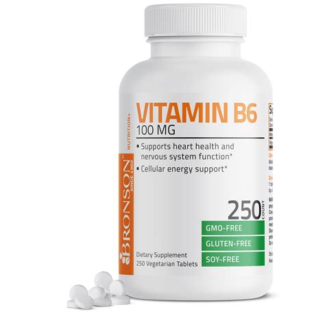 Bronson Vitamin B6 100 Mg Premium Vitamin B6 Promotes Protein