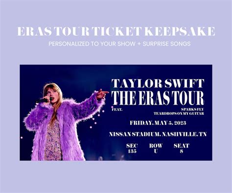 Taylor Swift the Eras Tour Ticket Keepsake Personalized to Specific ...