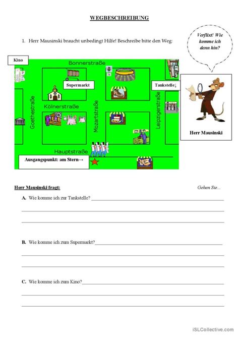 Orientierung in der Stadt in einem Français FLE fiches pedagogiques