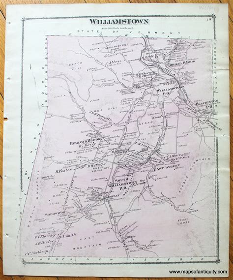 Williamstown P 10 Ma Antique Maps And Charts Original Vintage Rare Historical Antique