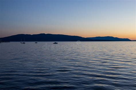 Sunset at Bellingham Bay, Washington. Cornwall Beach Park Stock Image ...