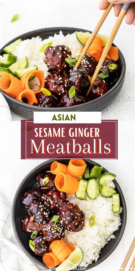 Flavorful Asian Meatballs In Sesame Ginger Sauce