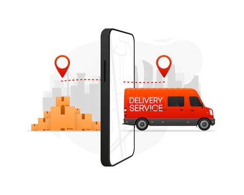 Concept De Service De Livraison Express Sur L Appareil T L Phonique