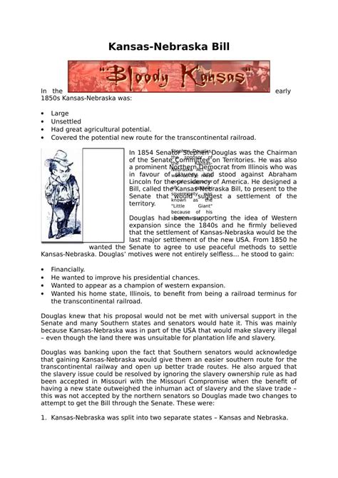 Kansas Nebraska Worksheet