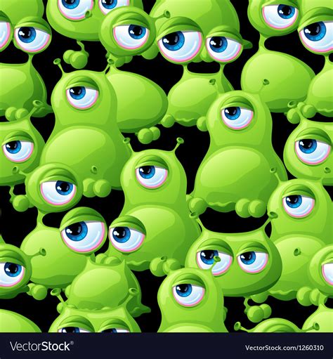 Abstract Seamless Pattern With Cute Monsters Vector Image