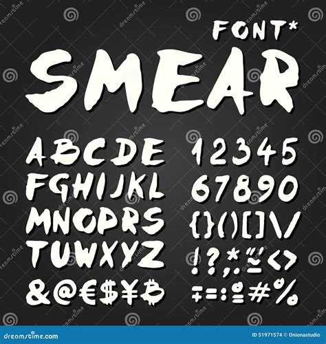 Smear Hand Painted Font On Chalkboard Stock Vector Illustration Of