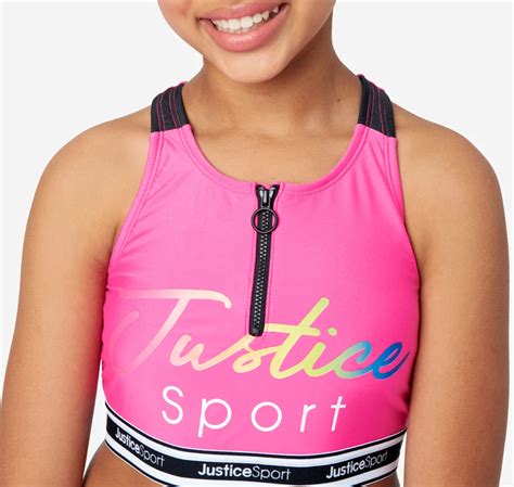 JUSTICE Girls Swimsuit Tankini Swim Tank Bikini PLUS Size Pink Logo EBay