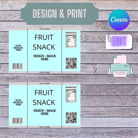 Fruit Snack Template I Canva Template I Favors Templates I Etsy