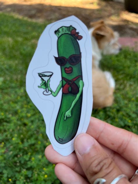 Zucchini In A Bikini With A Martini Vegetable Sticker Etsy
