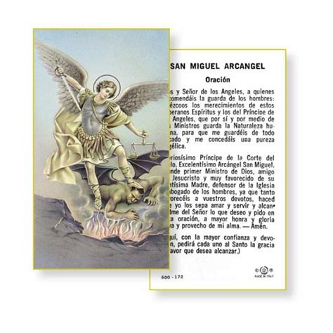 San Miguel Arcangel Oracion Spanish Paperstock Holy Card Ebay