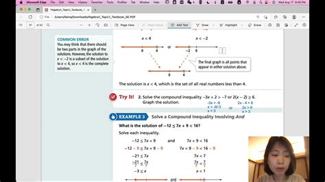 Algebra I Lesson Compound Inequalities Youtube