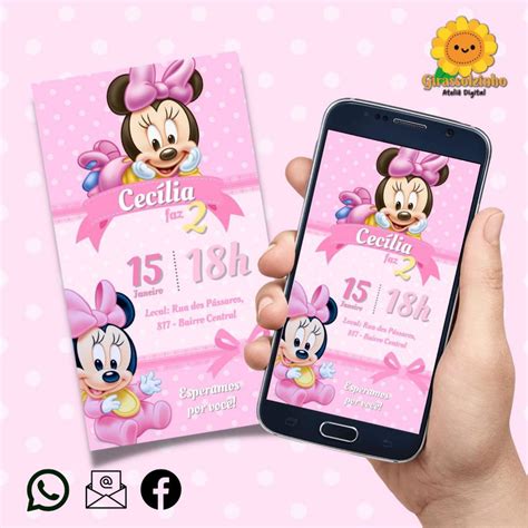 Convite Digital Minnie Baby Elo Produtos Especiais