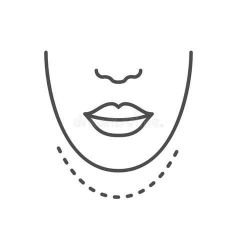 Chin Lifting Line Outline Icon Stock Vector - Illustration of care ...