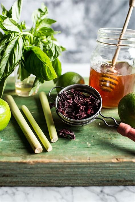 Hibiscus Lemongrass Basil And Honey Sweet Iced Tea Halfbakedharvest