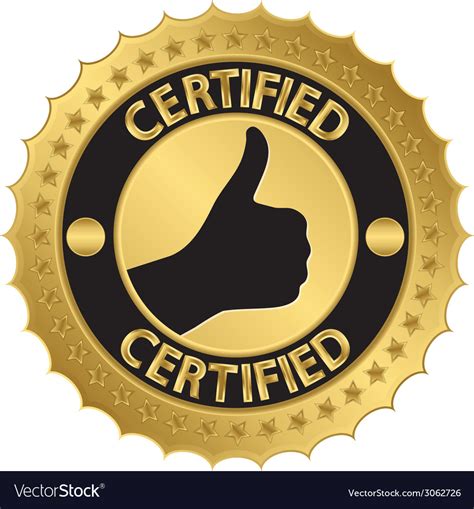 Certified Golden Label Royalty Free Vector Image