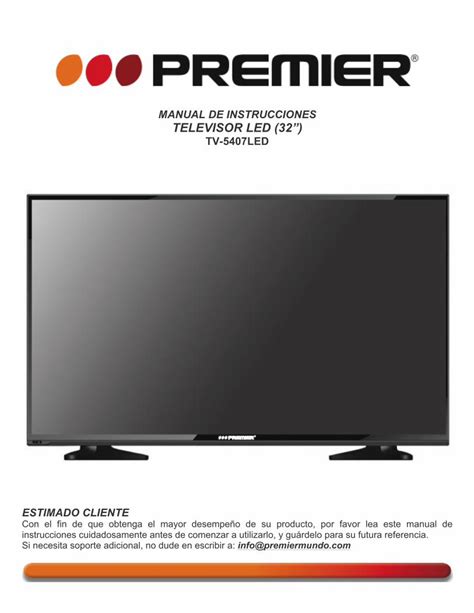 PDF MANUAL DE INSTRUCCIONES TELEVISOR LED 32 TV MANUAL DE