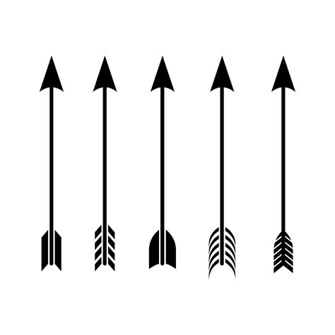 Black Bow Arrow Icons Set Vector 36770382 Vector Art At Vecteezy