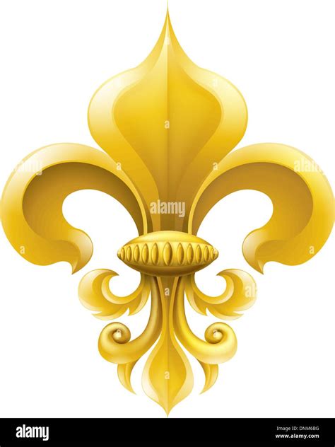 Golden Fleur De Lis Decorative Design Or Heraldic Symbol Stock Vector