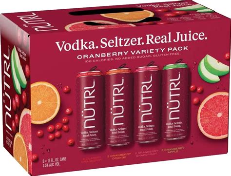 NÜtrl Vodka Seltzers Cranberry Variety Pack Water Street Wines And Spirits