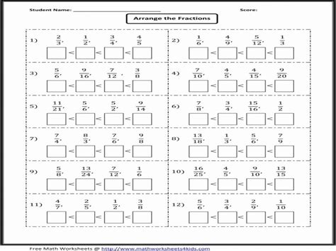 50 Decomposing Fractions 4th Grade Worksheet