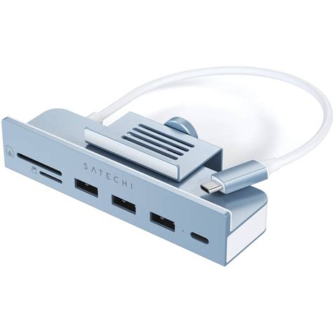 Satechi In Usb Type C Hub Clamp For Imac Blue