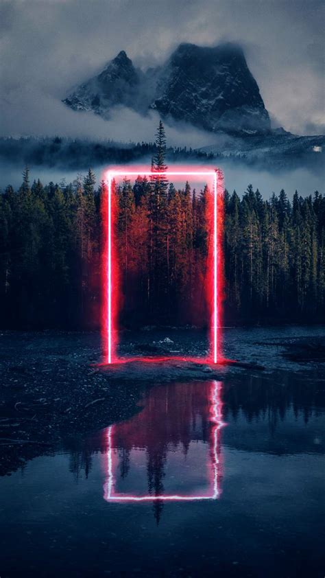 Forest Neon Light - iPhone Wallpapers