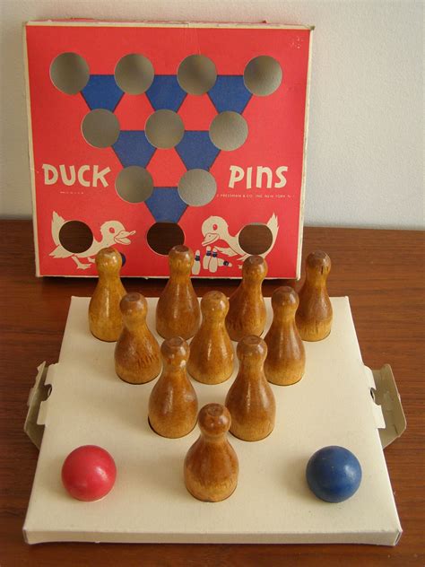 Vintage Duck Pins Toy Bowling Set By J Pressman And Co Nyc Etsy